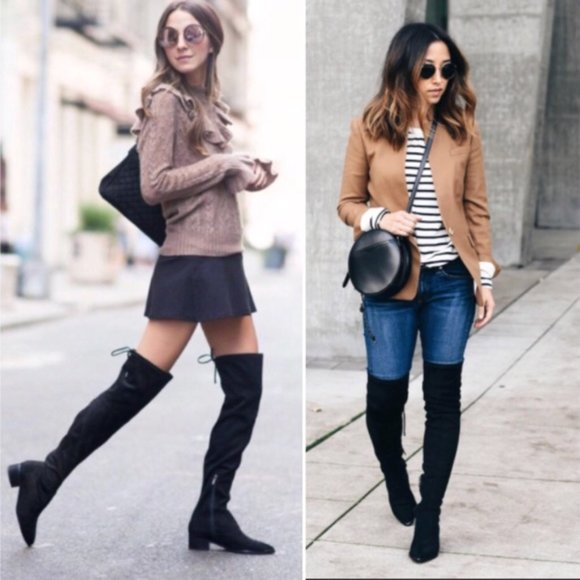 Marc Fisher Yuna Faux Suede Over the Knee Pointed Toe Boots Size 7 Black - Picture 9 of 9